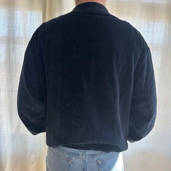 Vintage Norm Thompson Velvet Henley Sweater Mens XXL 90s Soft Velour - Picture 2 of 8